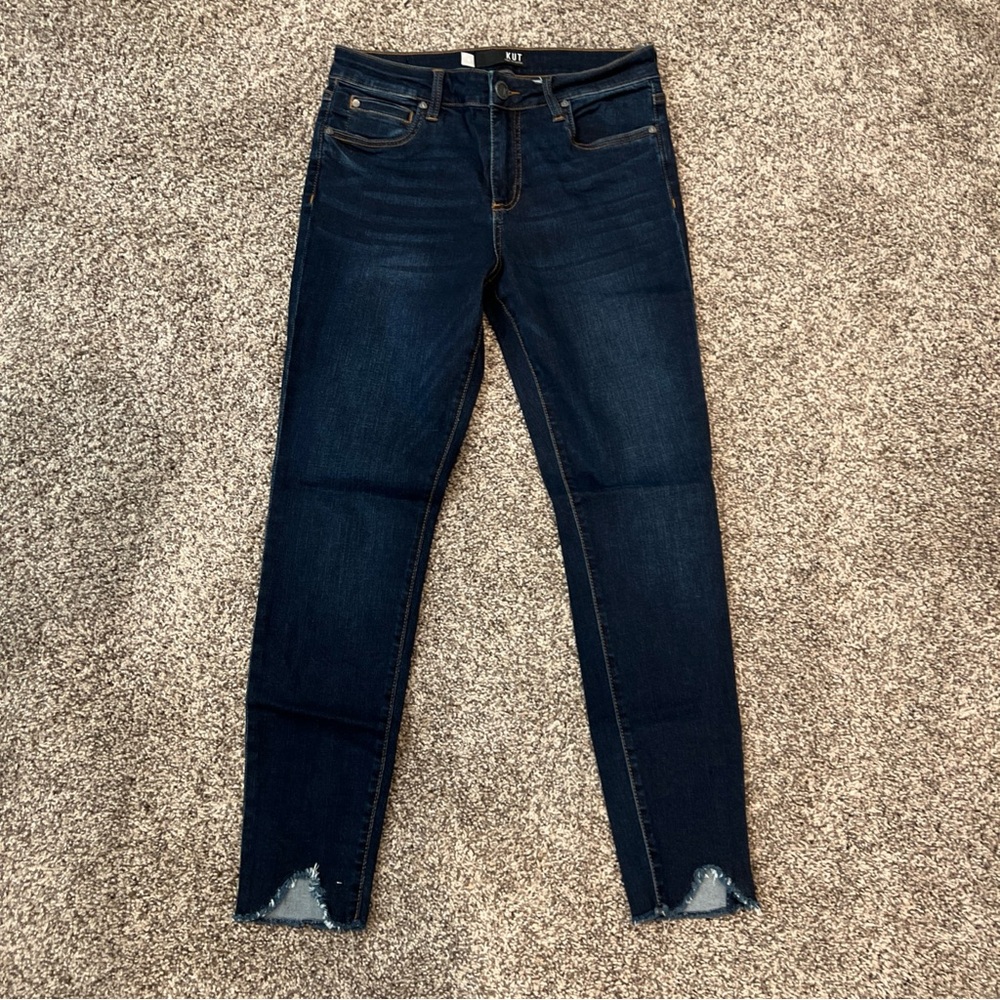 Kut From The Kloth Women’s Dark Denim Pants High Rise Fab Ab Ankle Skinny Donna